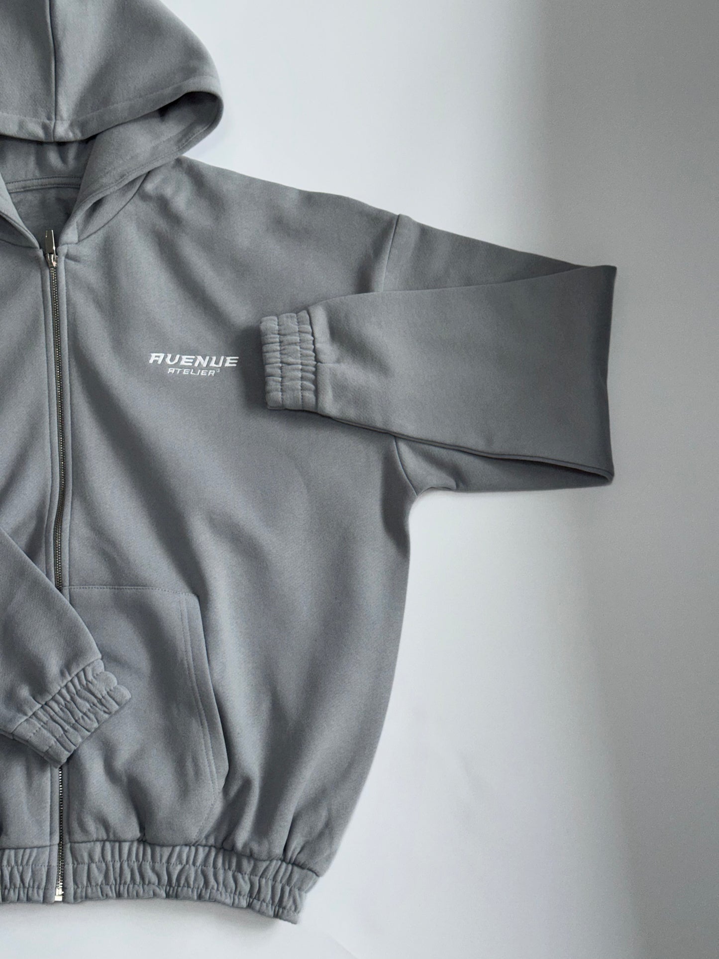 Stone Grey Zip-Hoodie