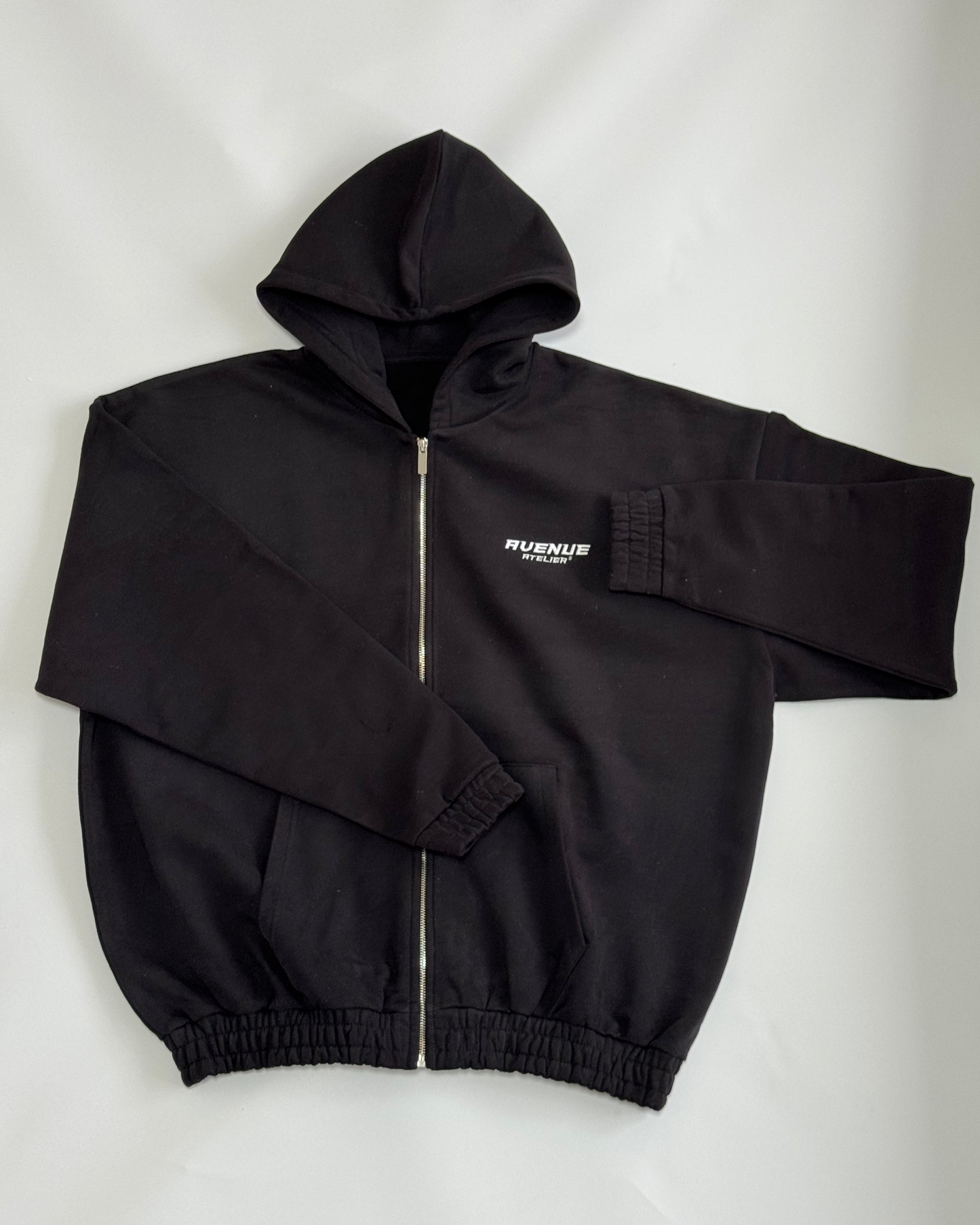 Jet Black Zip-Hoodie
