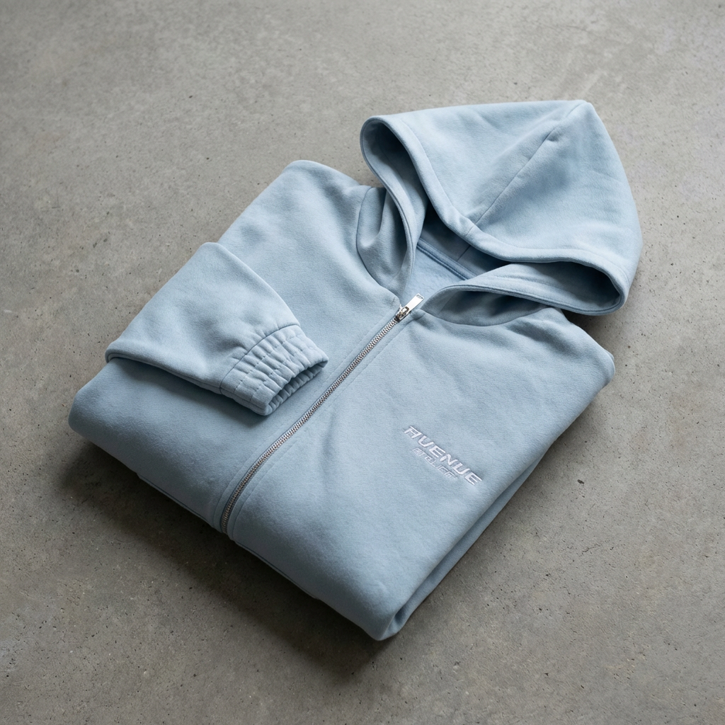 Sky Blue Zip-Hoodie