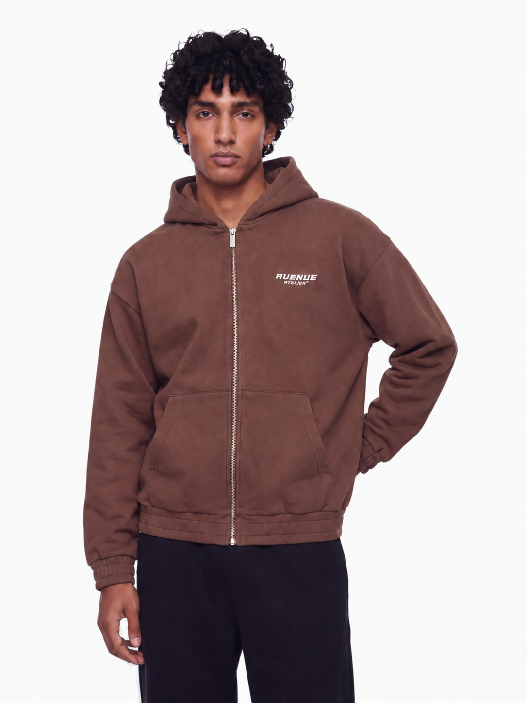 Coffee Brown Zip-Hoodie