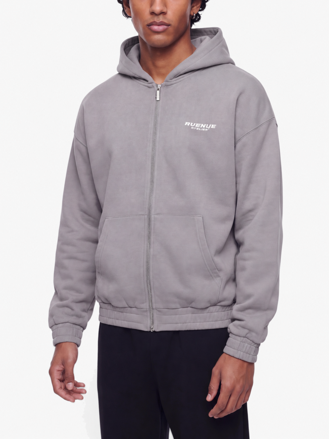 Stone Grey Zip-Hoodie
