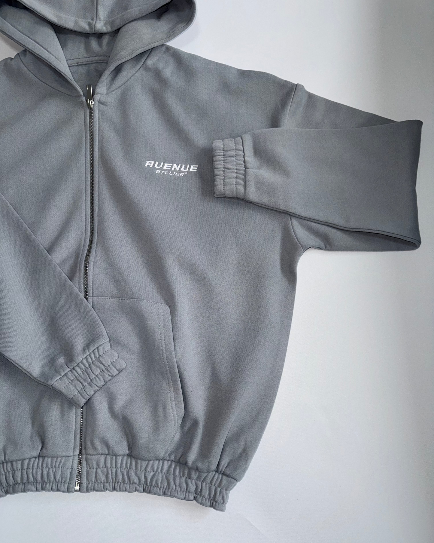 Stone Grey Zip-Hoodie