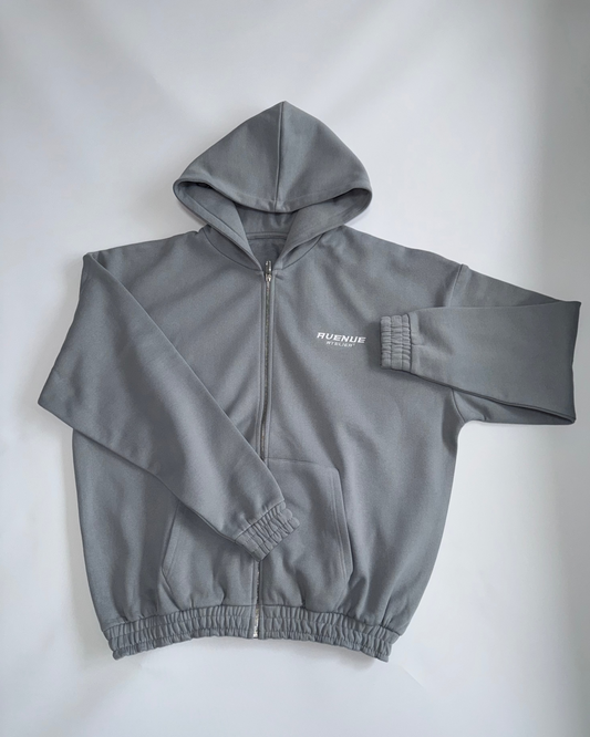 Stone Grey Zip-Hoodie