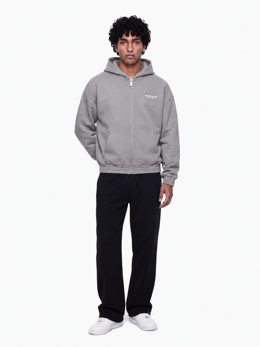 Stone Grey Zip-Hoodie