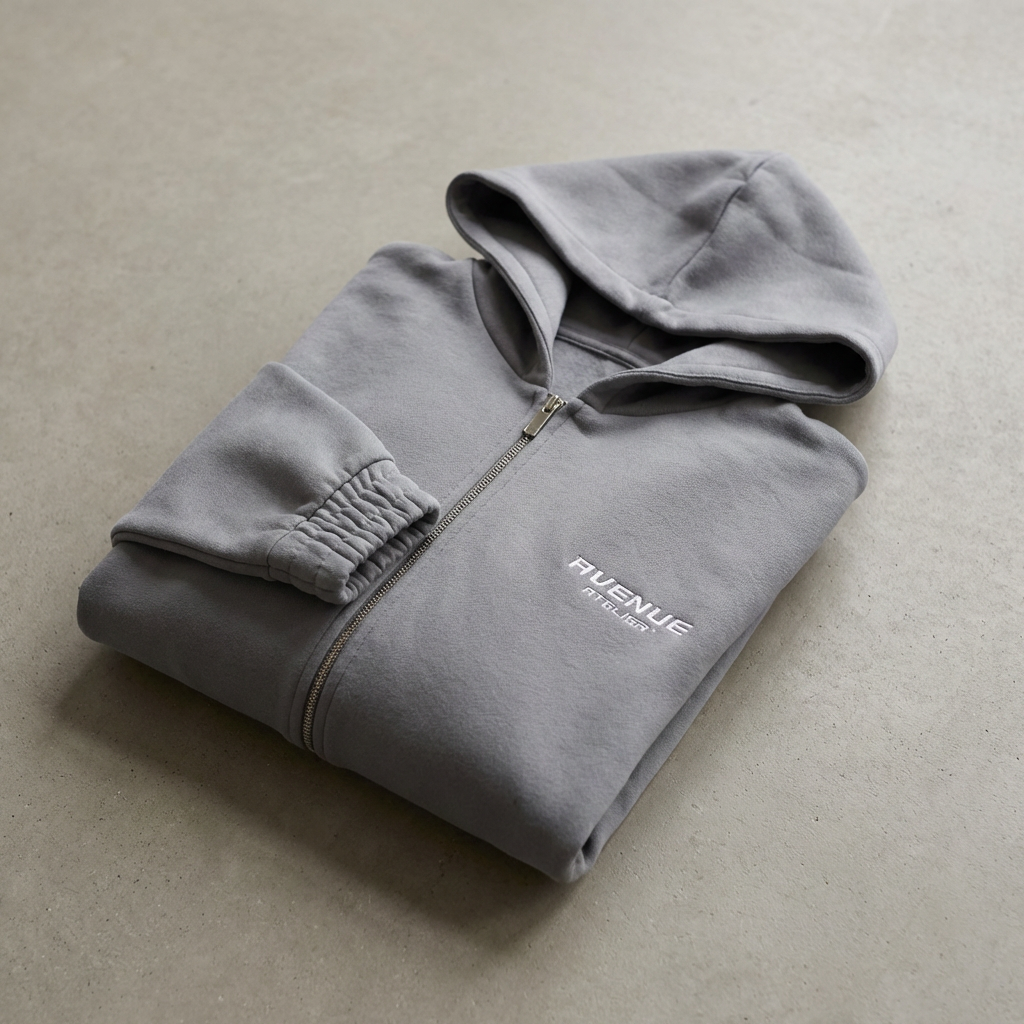 Stone Grey Zip-Hoodie