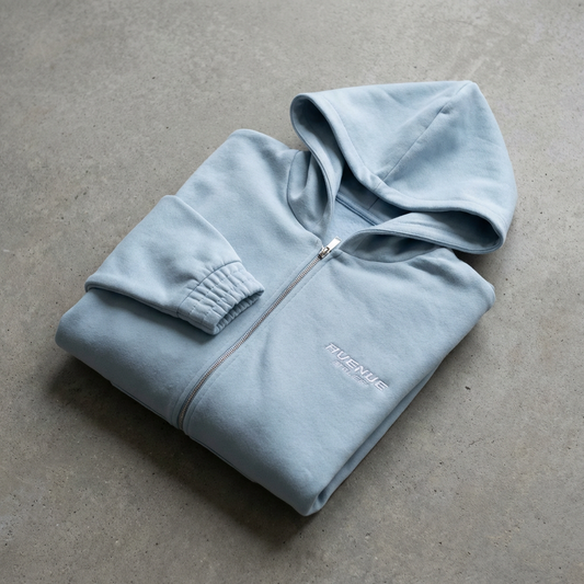 Sky Blue Zip-Hoodie
