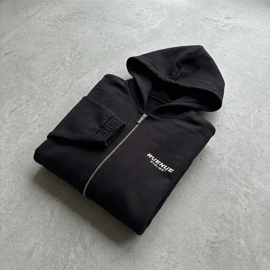 Jet Black Zip-Hoodie