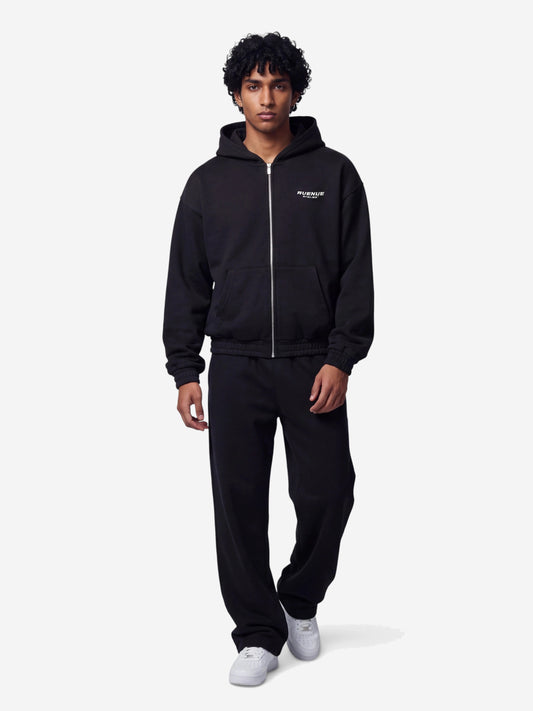 Jet Black Zip-Hoodie