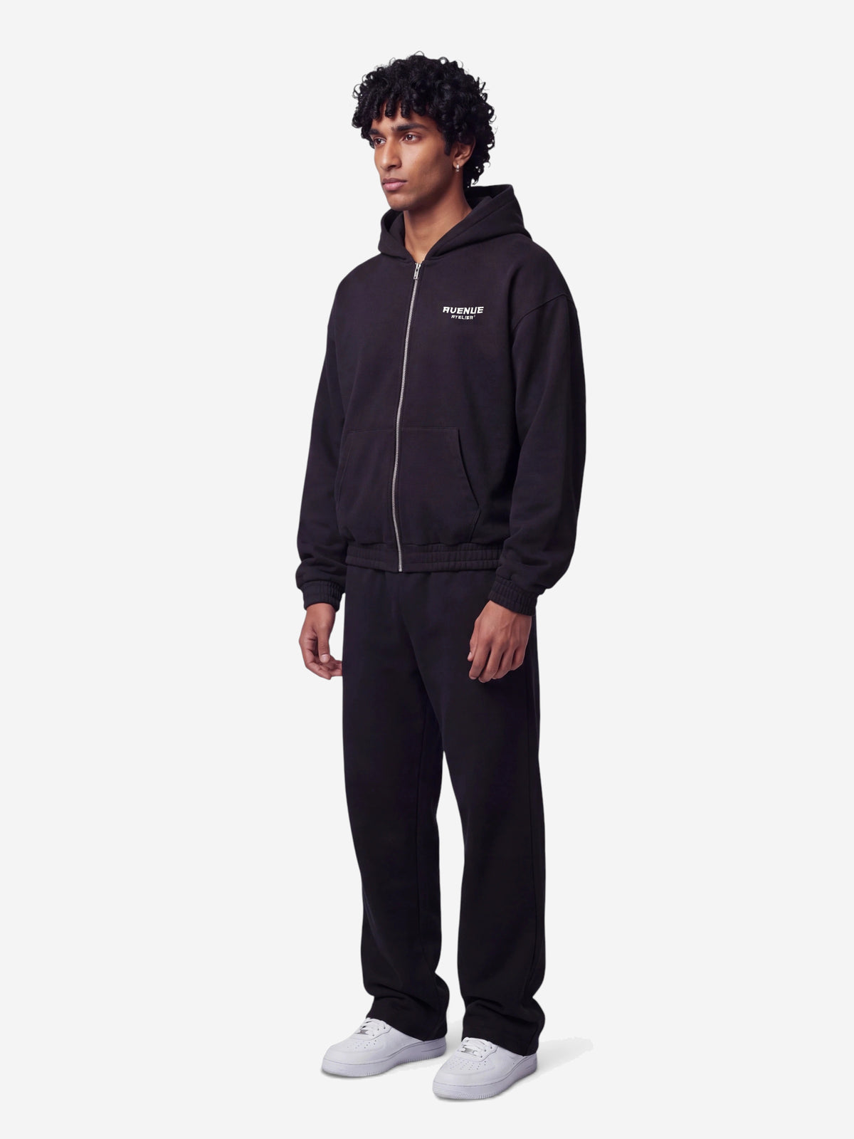 Jet Black Zip-Hoodie
