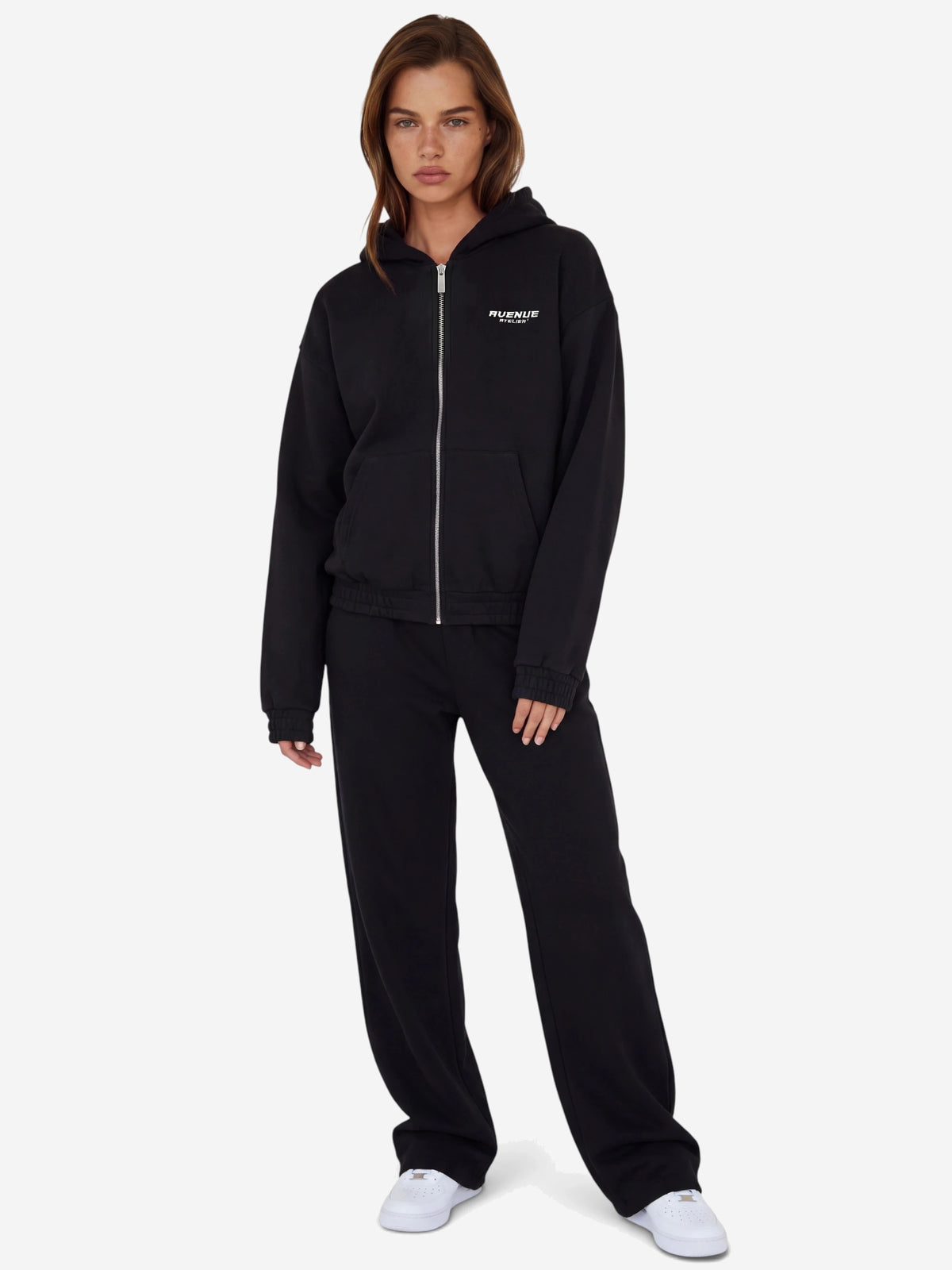 Jet Black Zip-Hoodie